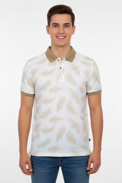 Erkek Yaprak Desenli Polo Yaka Tişört BGL-ST00524 ürün görseli 1