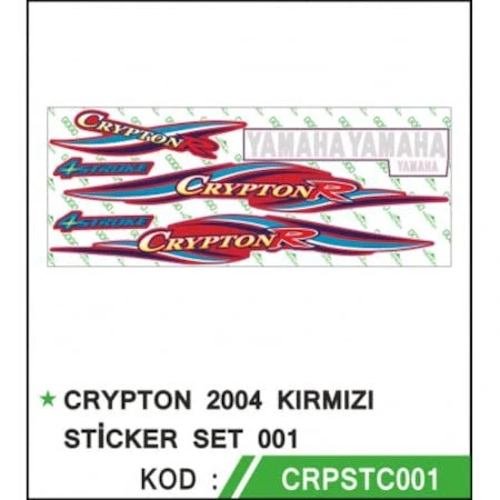 YAMAHA CRYPTON 2004 KIRMIZI STİCKER SETİ KOMPLE ÇIKARTMA ürün görseli 1