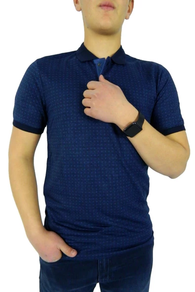 NAYKI ERKEK POLO YAKA JAKARLI T-SHİRT 19072 BGL-ST01042 ürün görseli 1