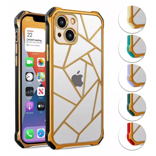 iPhone 13 Kılıf Lazer Prizma Kamera Korumalı Kapak ürün görseli 1