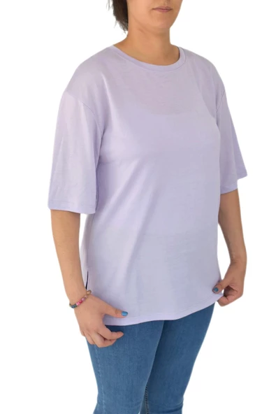 Kadın Sıfır Yaka Simli Tişört BGL-ST02091 - Resim 7