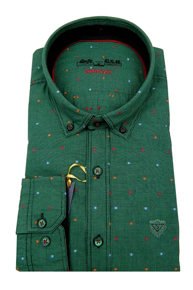 Erkek Slim Fit Puantiyeli Gömlek 59217 ürün görseli 1