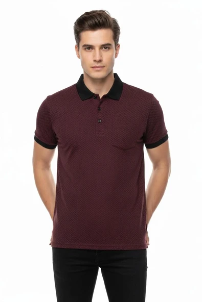 Erkek Polo Yaka Jakarlı Tişört BGL-ST00535 ürün görseli 1