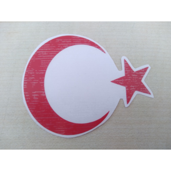 AY YILDIZ STİCKER KIRMIZI 7,5x6cm TÜRK BAYRAĞI STİCKER - AYYILDIZ ETİKETİ - TÜRK BAYRAĞI ÇIKARTMASI ürün görseli 1