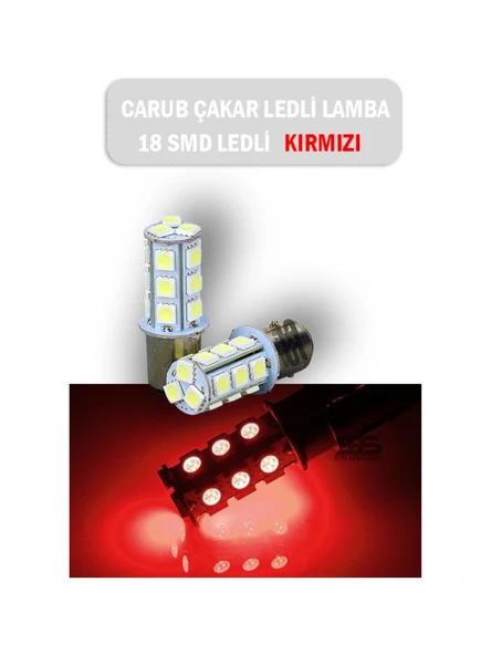 Motosiklet ve Otomobil Stop Ampul 18led 1016 Çakar Kırmızı Şaşı ürün görseli 1