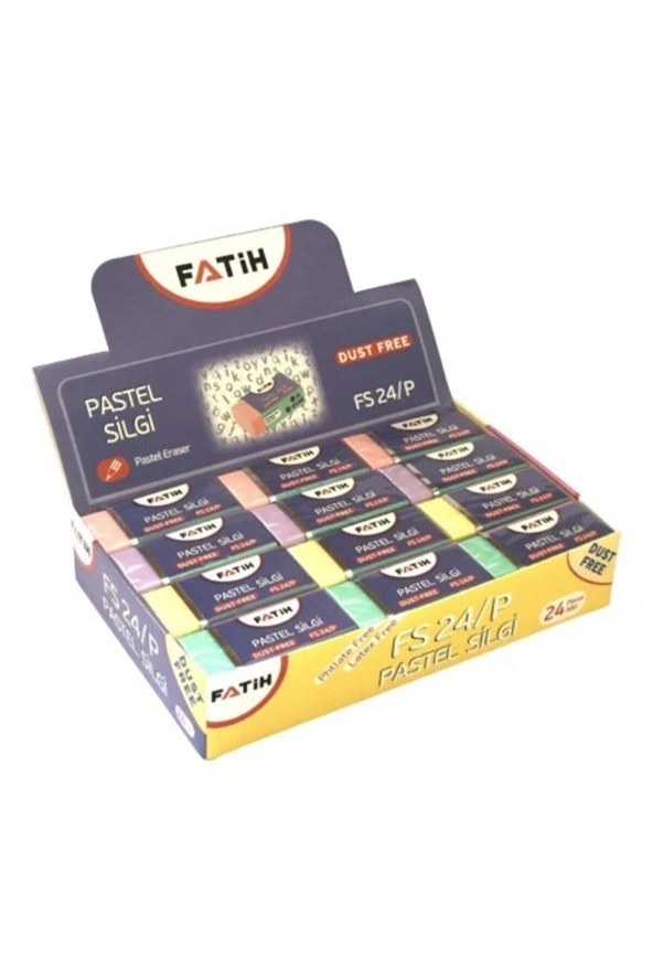 Fatih Silgi Pastel Renkler Öğrenci Silgisi 24 Lü Paket ürün görseli 1