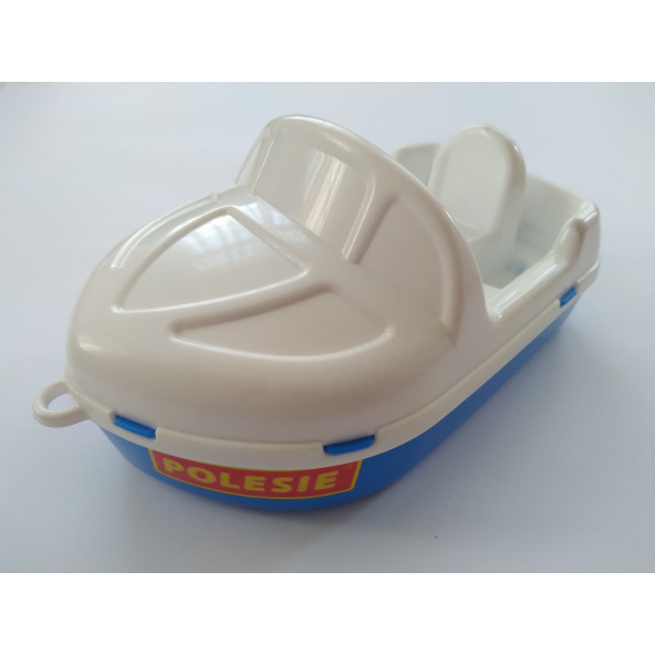 POLESIE OYUNCAK TEKNE 18CM, YARIŞ TEKNESİ (BEYAZ-MAVİ) BANYO HAVUZ DENİZ OYUNCAĞI ürün görseli 1