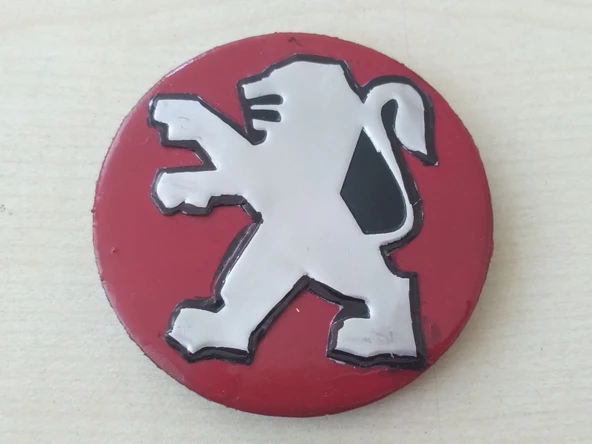 PEUGEOT ARMASI Alüminyum 6cm KIRMIZI, Peugeot logo, Peugeot arması ürün görseli 1