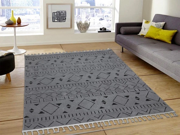 Life Gri Antrasit Dikdörtgen Halı 160x230cm ürün görseli 1