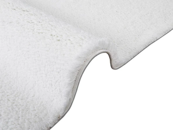 Soft Plain Optik Beyaz Dikdörtgen Halı 150x230cm - Resim 3