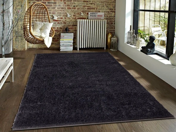 Soft Plain Antrasit Dikdörtgen Halı 150x230cm ürün görseli 1