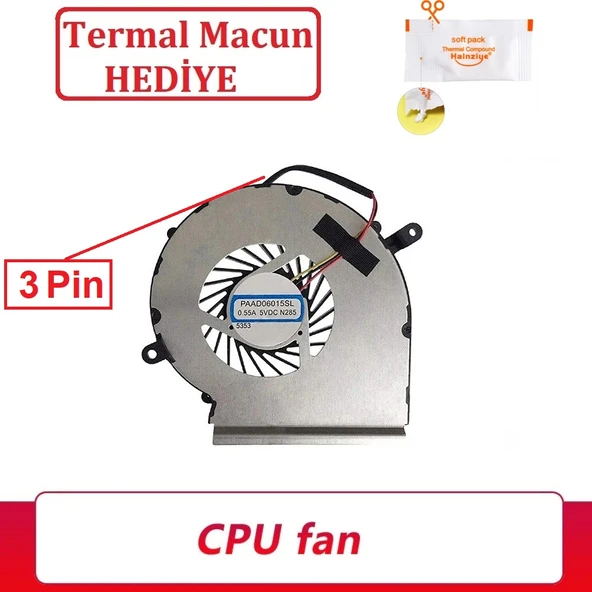 MSI Apache Pro GE62, GE72, GP62, GE62VR VGA Fanı Sol Ver.1 3pin ürün görseli 1