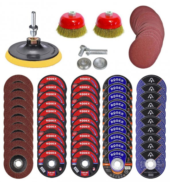 75 Parça Spiral Taşlama Cırt Zımpara İnox Metal Kesici Flap Disk ürün görseli 1