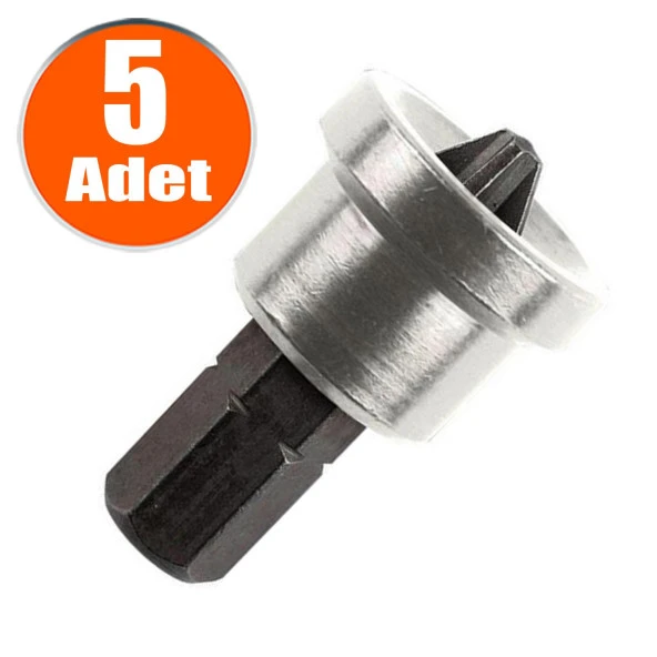 Şapkalı Alçıpan Vidalama Bits Ucu 25 mm Yıldız PH2 S2 Çeliği Uç (5 ADET) ürün görseli 1