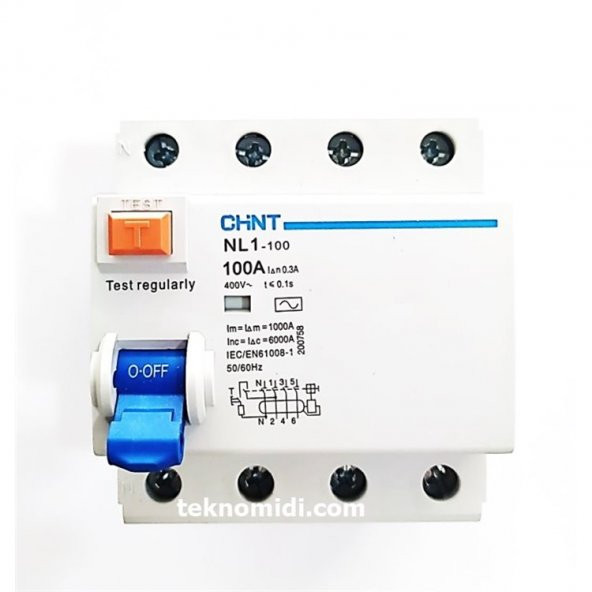 Chint 4X100 A 300 Ma Kaçak Akım Rölesi 200758 ürün görseli 1