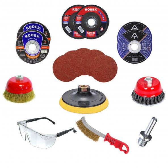 37 PARÇA Spiral Taşlama Cırt Zımpara İnox Metal Kesici Flap Disk ürün görseli 1