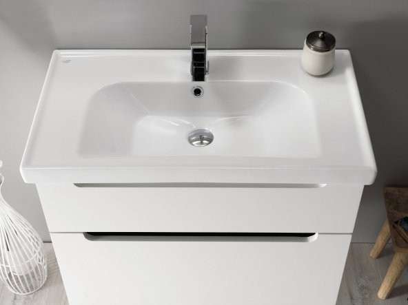 Turkuaz Cerastyle Frame Etajer Uyumlu Damlalıklı Lavabo 65*45 cm ürün görseli 1
