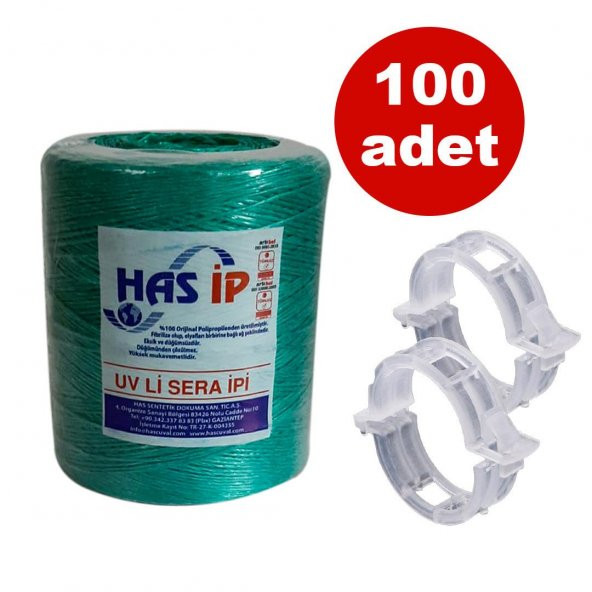 HAS SERA İPİ VE ORİJİNAL BİTKİ KLİPSİ FİDE BAĞLAMA İPİ 100 ADET HER BİTKİYLE UYUMLU ŞEFFAF BİTKİ KLİPSİ ürün görseli 1