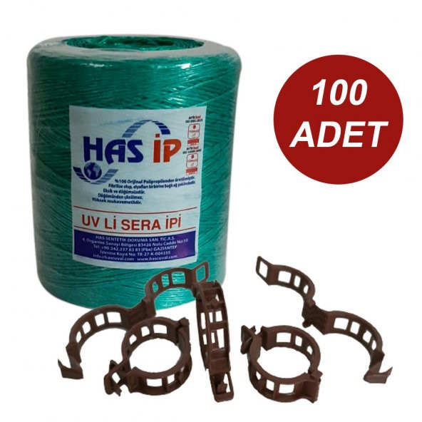 HAS SERA İPİ VE BİTKİ KLİPSİ FİDE BAĞLAMA İPİ 100 ADET HER BİTKİYLE UYUMLU BİTKİ KLİPSİ ürün görseli 1