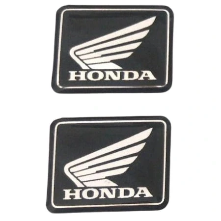 Honda Kare Küçük Universal Siyah-Gümüş Damla Stiker 2'Li ürün görseli 1
