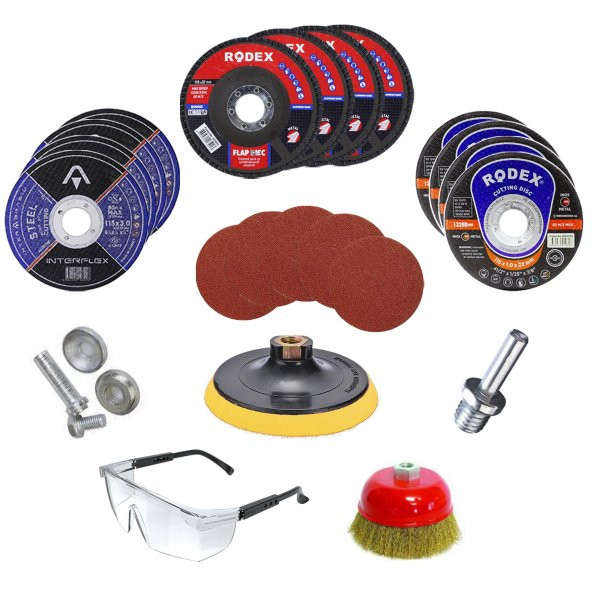 45 Parça Spiral Taşlama Cırt Zımpara İnox Metal Kesici Flap Disk ürün görseli 1