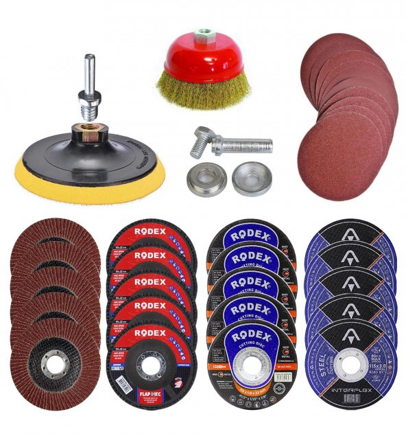 Spiral Taşlama Cırt Zımpara İnox Metal Kesici Flap Disk 40 Parça ürün görseli 1