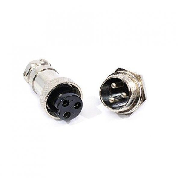3 Pin Mikrofon Mice Konnektör dişi-erkek 8mm ürün görseli 1