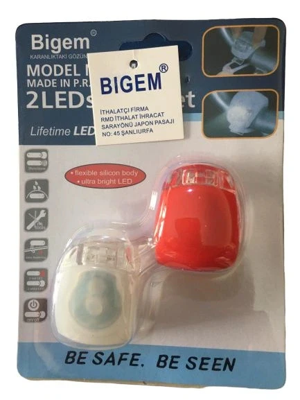 BİSİKLET ÖN-ARKA SİLİKON FAR STOP LAMBA BİGEM BM-605 ürün görseli 1