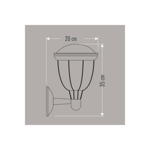 CATA CT-7019 TORİNO BAHÇE ARMATÜRÜ (APLİK)(E27) - Resim 3