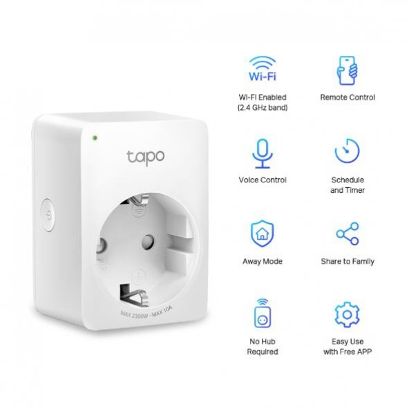 TP-LINK Mini Akıllı Wi-Fi Soket TAPO-P100-1P - Resim 2