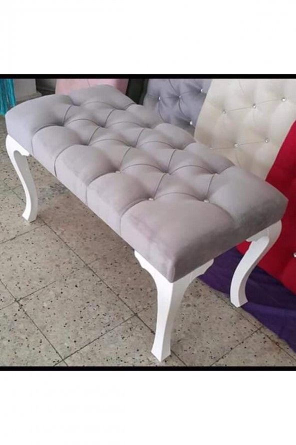 ÜNÜVAR KONSEPT Puf & Benç 45*90-Pls Ayak Silenebilir Kumaş Gri K1 ürün görseli 1