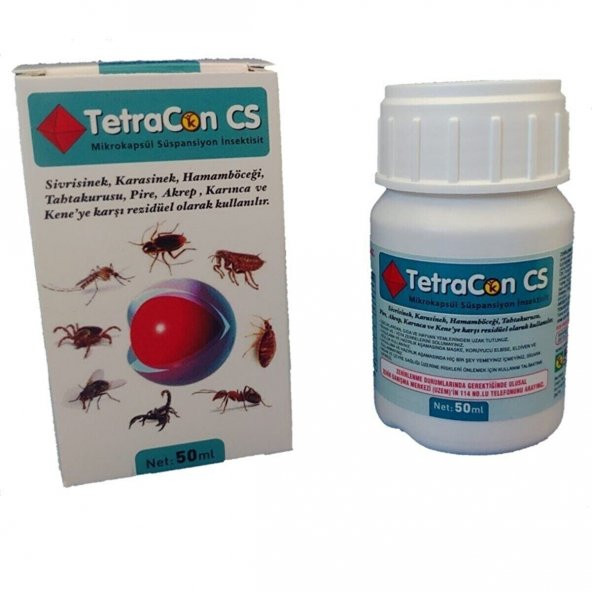 TetraCon CS 50 ml Sinek Tahta Kurusu Pire Akrep Haşere İlacı skt: 2027 ürün görseli 1