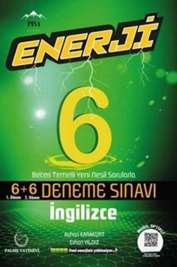 6. Sınıf Enerji İngilizce 6+6 Deneme Sınavı Palme Yayınları ürün görseli 1
