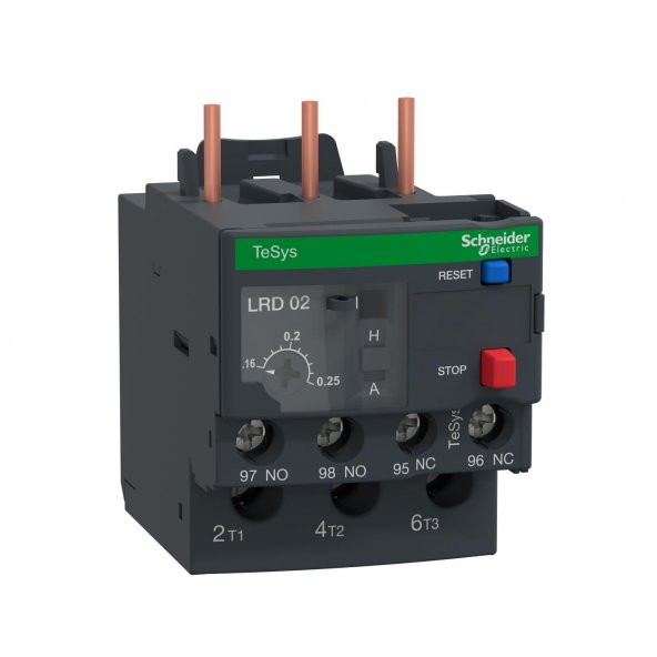 Schneider LRD02, 0.16-0.25 Amper, TeSys D Termik Röle, 1NO+1NC, LC1D09-D38 ürün görseli 1