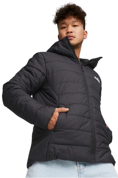 Puma 848938 01 Ess Hooded Padded Jacket Erkek Mont Siyah ürün görseli 1