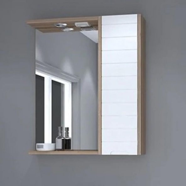 Denko Mostar 70 cm MDF Beyaz Banyo Dolabı Takımı Aynalı Üst Modülü ürün görseli 1