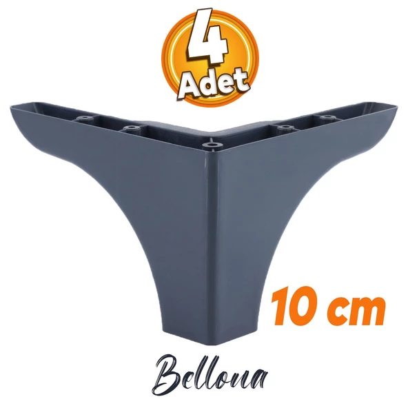 Bellona Mobilya Kanepe Sehpa Puf Koltuk Ayağı 10 Cm Antrasit Baza Ayakları (4 ADET) ürün görseli 1