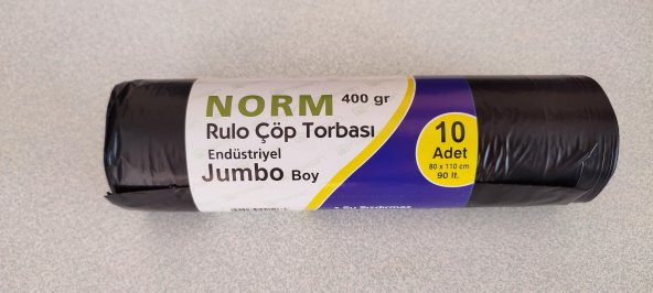 Norm Endüstriyel Jumbo Çöp Torbası Poşeti - 2 Kat - Siyah - 400 Gr. - 80 x 110 Cm. / 1 Rulo ürün görseli 1
