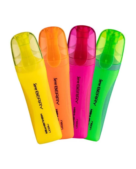 Serve Berry Neon Fosforlu Kalem 4lü - Resim 2