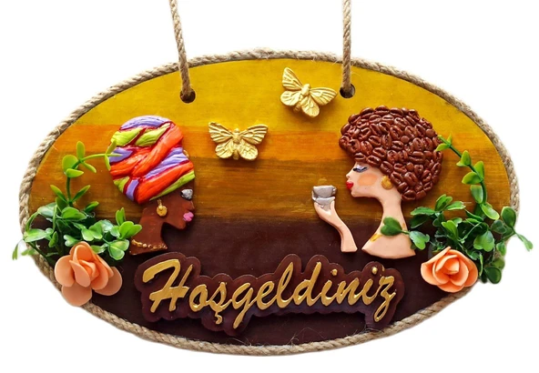 Keyifli Kadınlar El Yapımı Hoşgeldiniz Yazılı Kapı Süsü ürün görseli 1