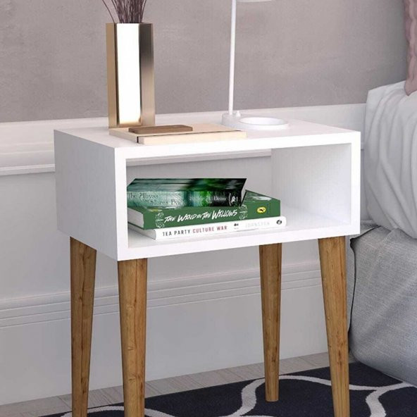 ÜNÜVAR KONSEPT White Retro Başucu Komodin ürün görseli 1