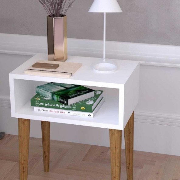 ÜNÜVAR KONSEPT White Retro Başucu Komodin - Resim 2