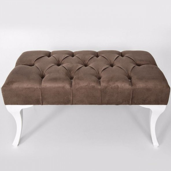 ÜNÜVAR KONSEPT Puf Benç 45x90-Metal Siyah Ayak Silenebilir Kumaş Kahve K1 ürün görseli 1