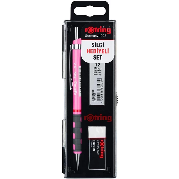 Rotring Tikky 0.5 Min Okul Seti Rotring Silgi Hediyeli Kalem Seti Rotring Sınav Seti Neon Pembe ürün görseli 1