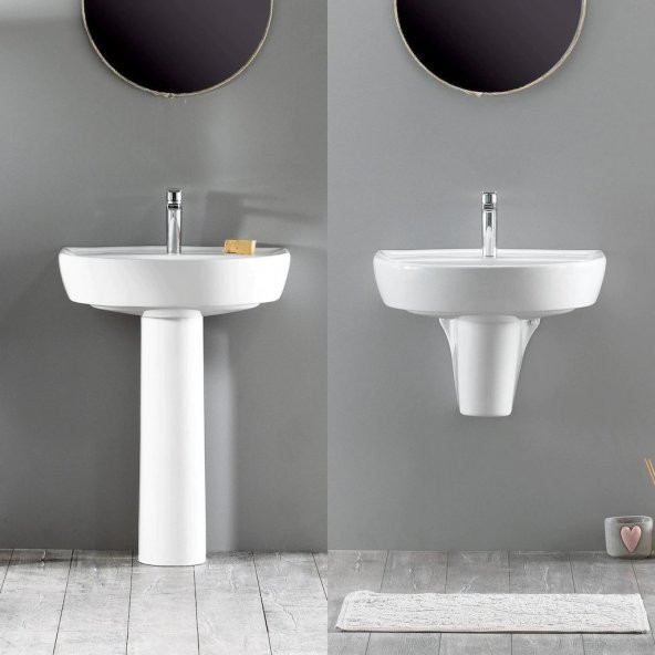 TURKUAZ Bella Lavabo 50x60 cm (Bella Uzun Ayaklı) ürün görseli 1