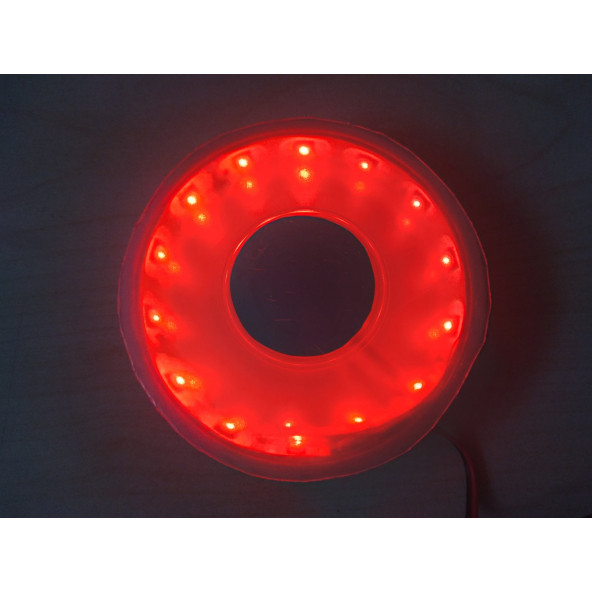 AYAK ALTI LEDİ KIRMIZI 8cm (KUMANDASIZ - 12V) YUVARLAK LED, ARAÇ İÇİ LED, AYDINLATMA LEDİ, LED LAMBA ürün görseli 1
