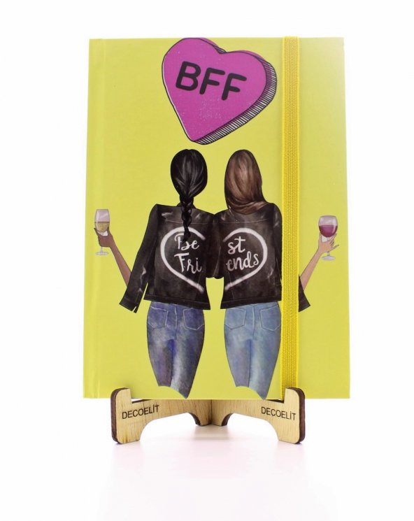 Lastikli Noktalı Sert Kapak Best Friend Defter ürün görseli 1