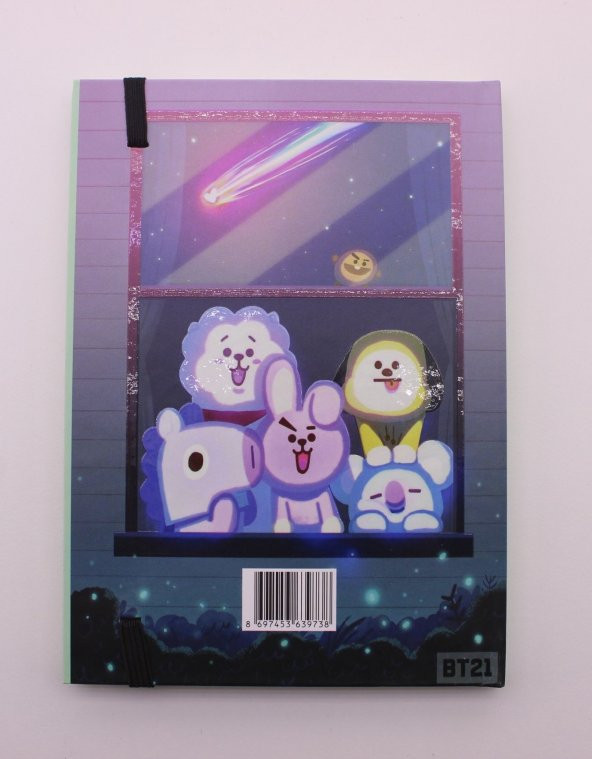 Lastikli Noktalı Sert Kapak BTS Defter - Resim 2