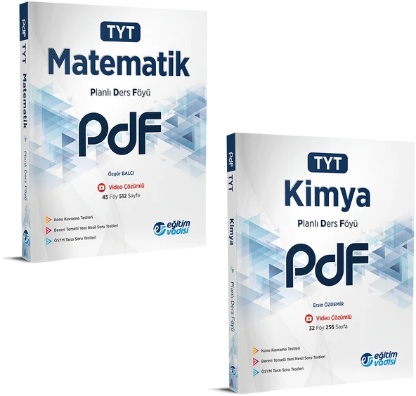 Eğitim Vadisi 2024 Tyt Matematik + Kimya Pdf Planlı Ders Föyü Seti 2 Kitap ürün görseli 1