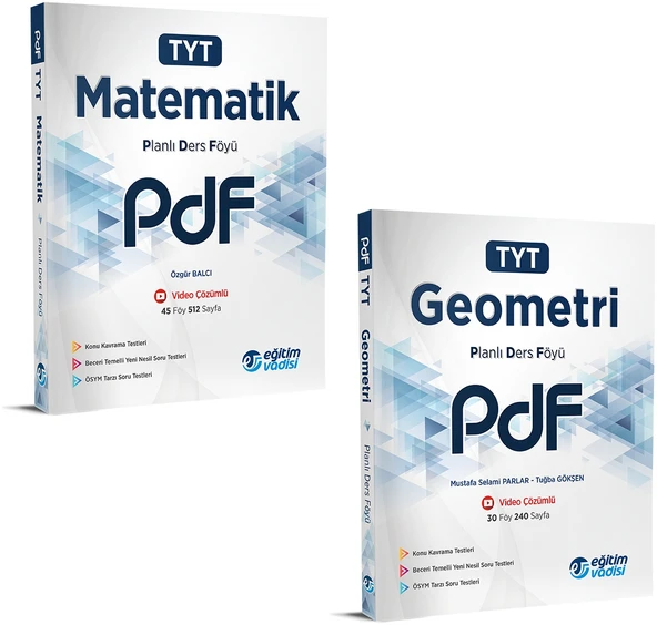 Eğitim Vadisi 2024 Tyt Matematik + Geometri Pdf Planlı Ders Föyü Seti 2 Kitap ürün görseli 1